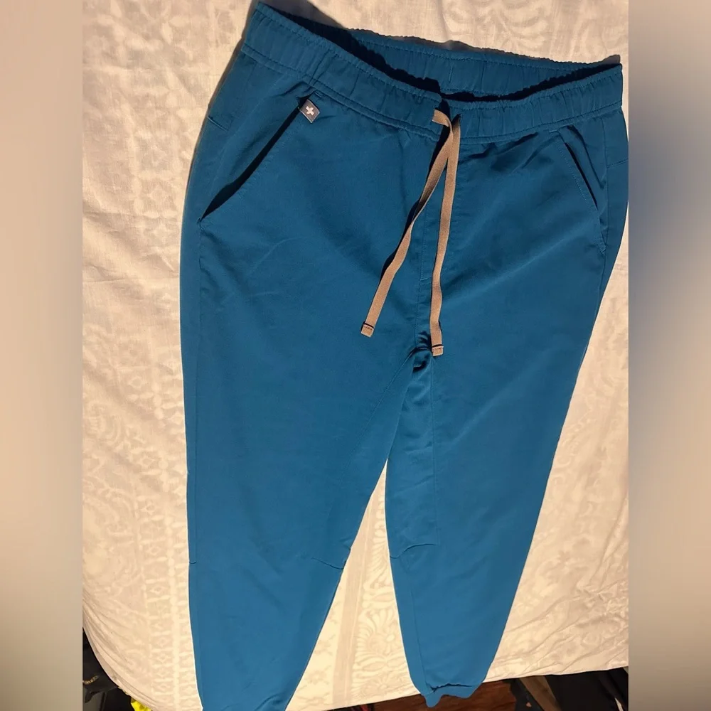 Figs Teal Scrub Mens joggers Set size top XS pants S